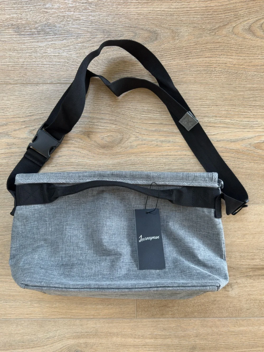 Journeyman Brand Gray Messenger Bag Herschel Style Tote 14.5” X 8.5” NWT